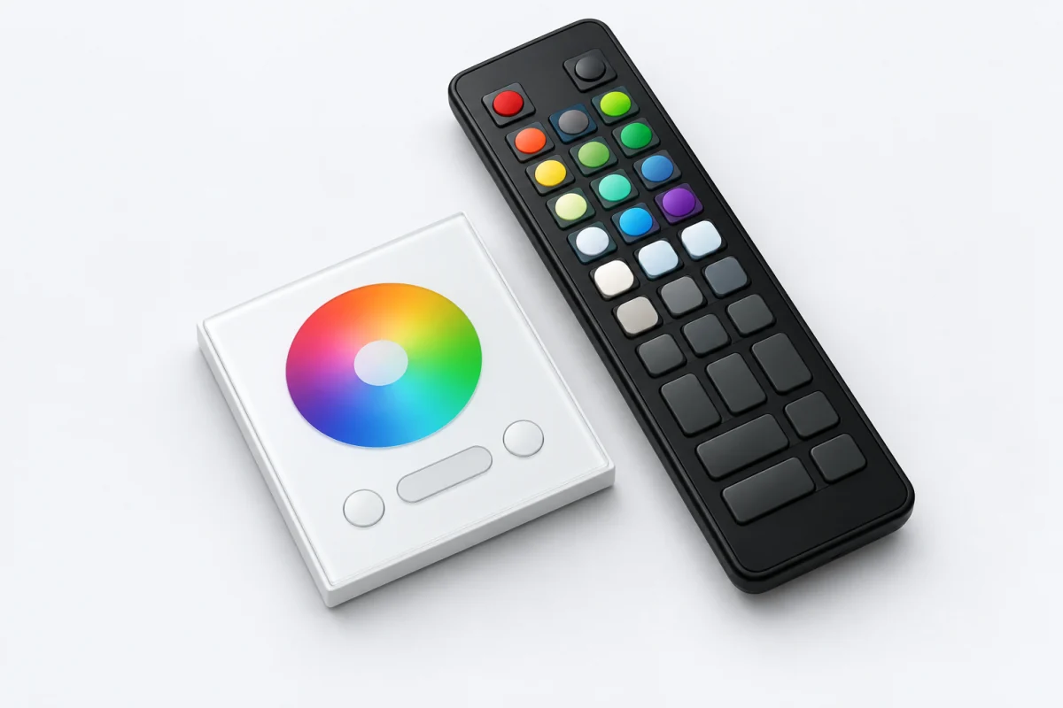 Controle remoto e painel para iluminação RGB
